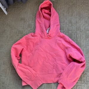 Vibrant Pink Lululemon size 2 Cropped Oversized Hoodie